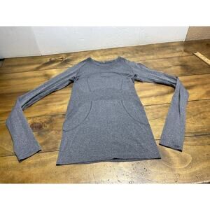 Lululemon Swiftly Tech Long-Sleeve Yoga Shirt Thumb Holes Gray Size 4